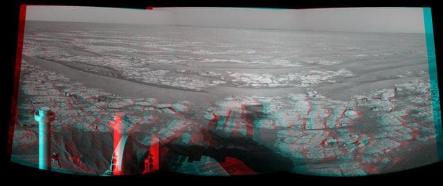 NASA image: Opportunity Eastward View After Sol 2382 Drive Stereo