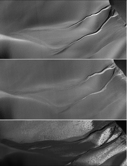 NASA image: Gully Changes on Martian Sand Dune   