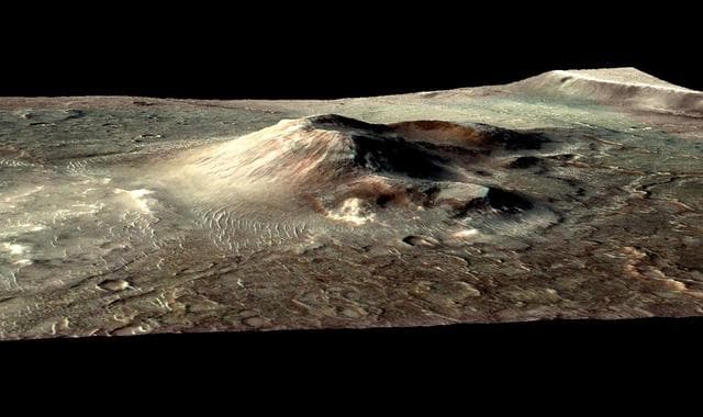 NASA image: Mars Volcanic Cone with Hydrothermal Deposits