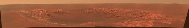 NASA image: Intrepid Crater on Mars Color