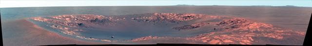 NASA image: Intrepid Crater on Mars False Color