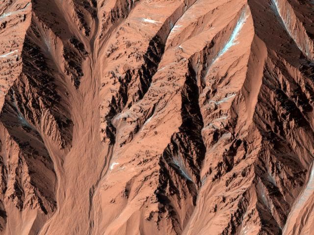 NASA image: Fresh Crater with Gullies