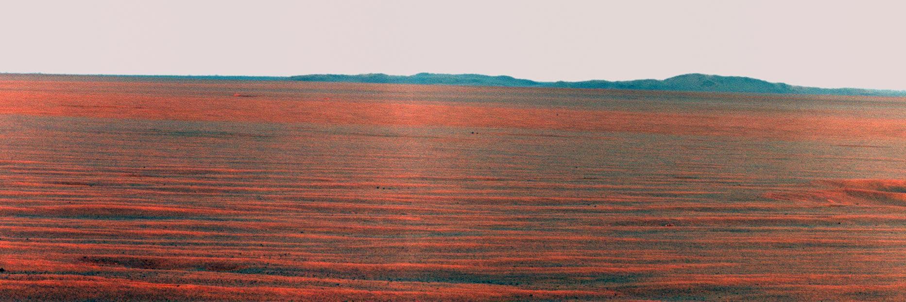 NASA image: East Rim of Endeavour Crater in Opportunity View, Sol 2407 False Color