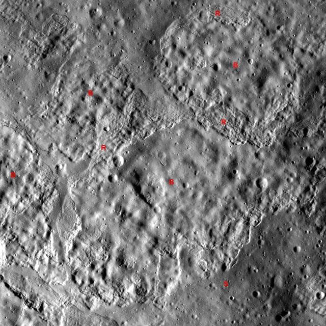 NASA image: Slope Failure near Aratus Crater
