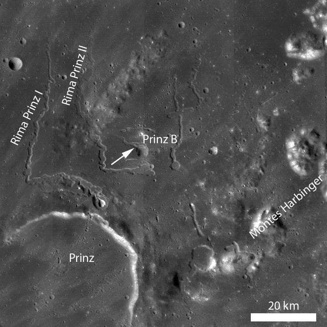 NASA image: Rilles as far as the eye can see in Prinz