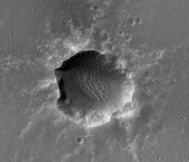 NASA image: Orbital Observations of Crater on Mars Rover Route