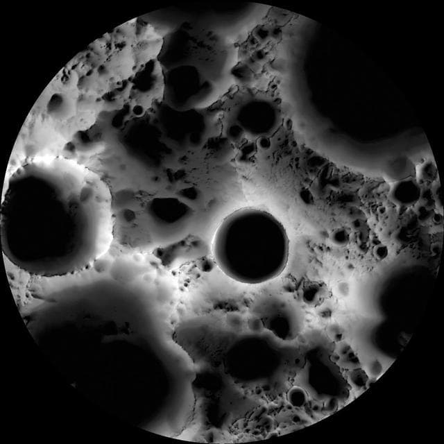 NASA image: South Pole Illumination Map
