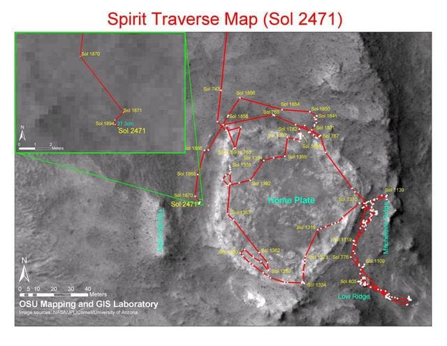 Spirit Traverse Map, Sol 2471