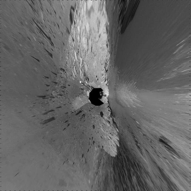 NASA image: View of Santa Maria Crater from Western Rim, Sol 2454 Vertical