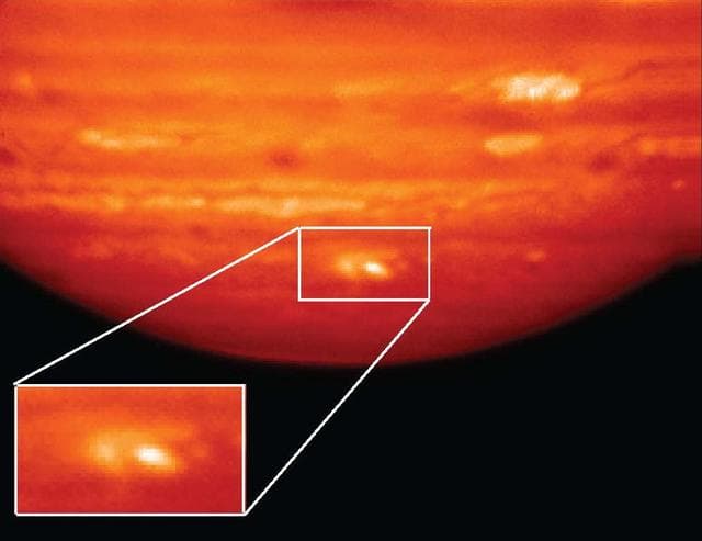 NASA image: Heat Map of Jupiter Impact