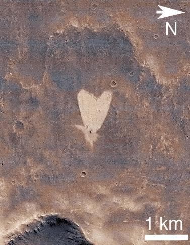 NASA image: Heart-Shaped Feature in Arabia Terra