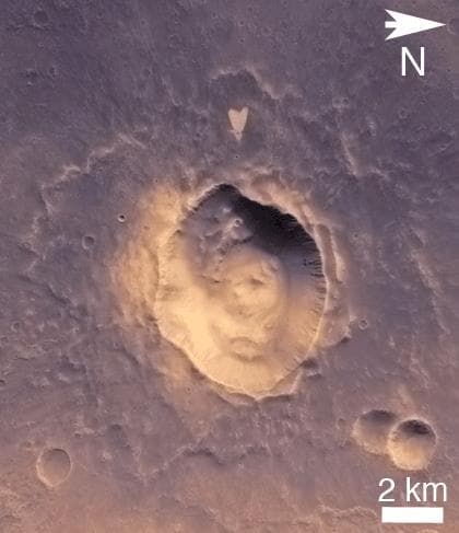 NASA image: Heart-Shaped Feature in Arabia Terra Wide View