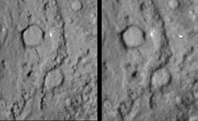 NASA image: Comet Tempel 1 in Stereo reversed