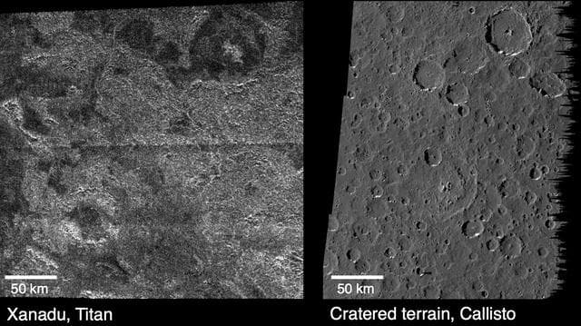 NASA image: Titan and Callisto
