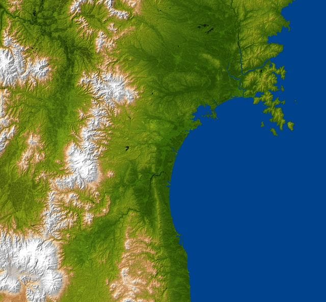 NASA image: NASA Radar Image Shows Topography of Sendai, Japan Region