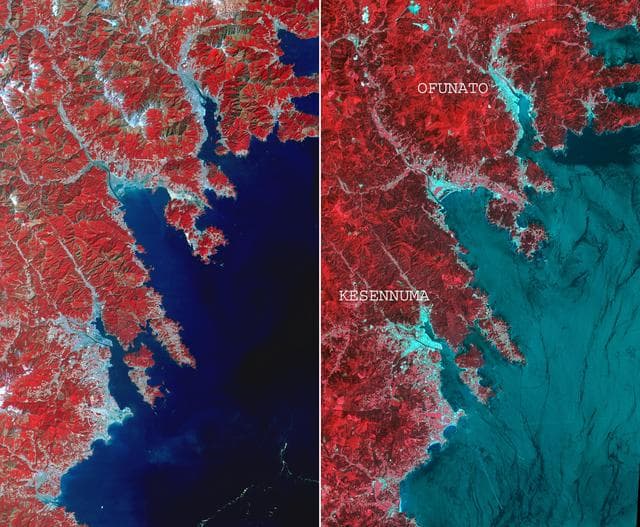 NASA image: NASA ASTER Images More Effects of Japan Tsunami