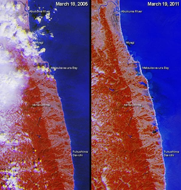 NASA image: MISR Images Lingering Floods from Tohoku-oki Earthquake Tsunami