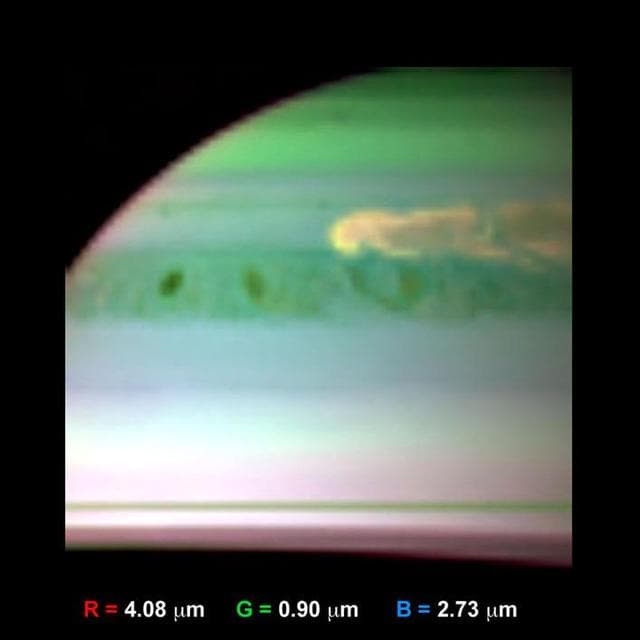 NASA image: Updrafts of Large Ammonia Crystals in Saturn Storm
