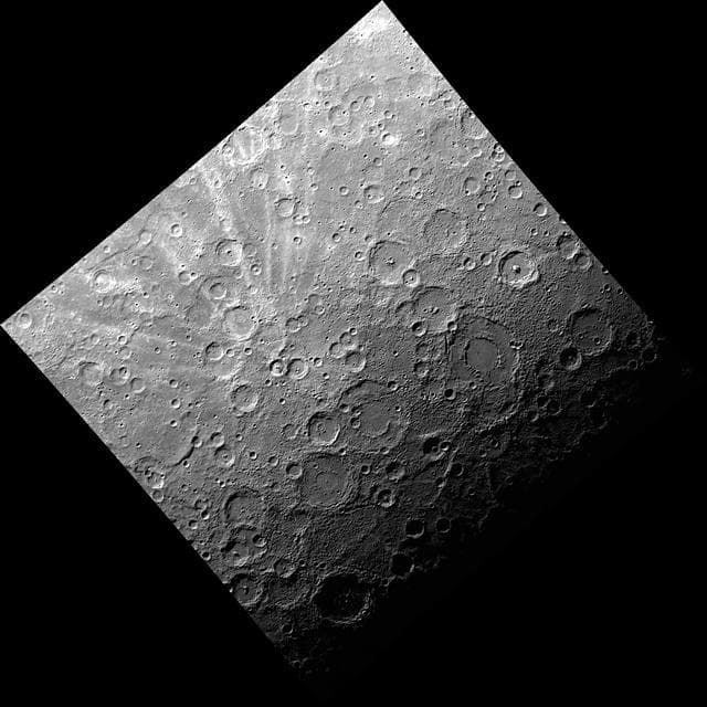 NASA image: Bright Rays, Small Crater