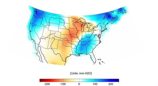 NASA image: GRACE Land Water Storage Monthly Changes over the United States, 2003 – Early 2013