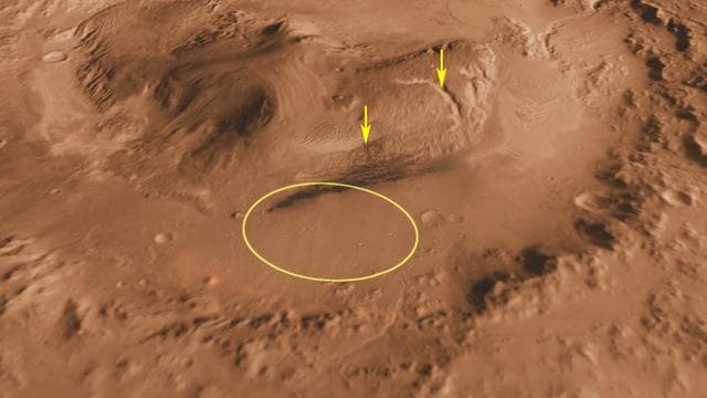 NASA image: Canyons on Mountain Inside Gale Crater