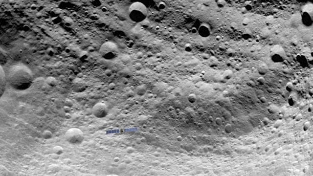 NASA image: Animation of Dawn Scanning and Flying Above Vesta Surface
