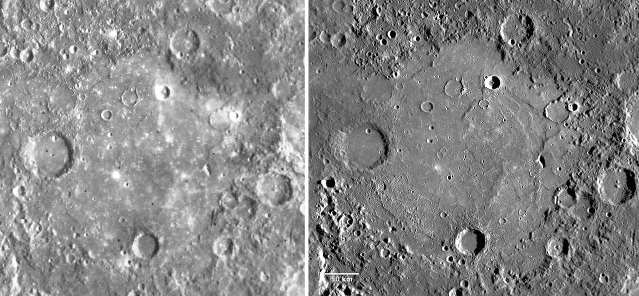 NASA image: The Tolstoj Impact Basin