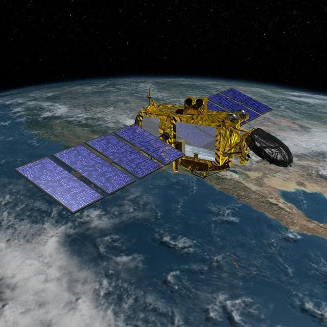 NASA image: Artist Concept of U.S.-European Jason-3 Ocean Altimetry Satellite over California