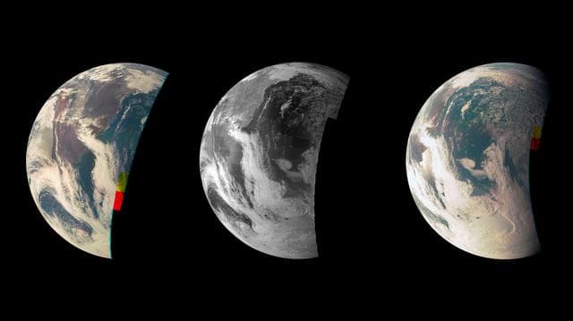 Earth Triptych from NASA Juno Spacecraft
