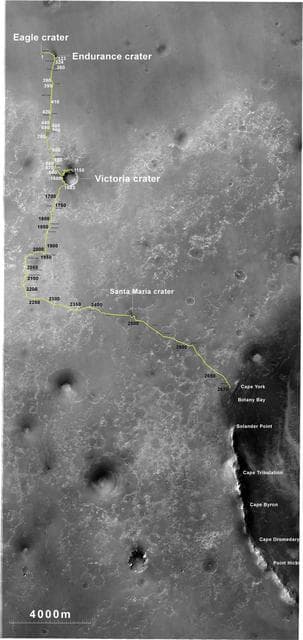 NASA image: Opportunity Route to Endeavour Crater
