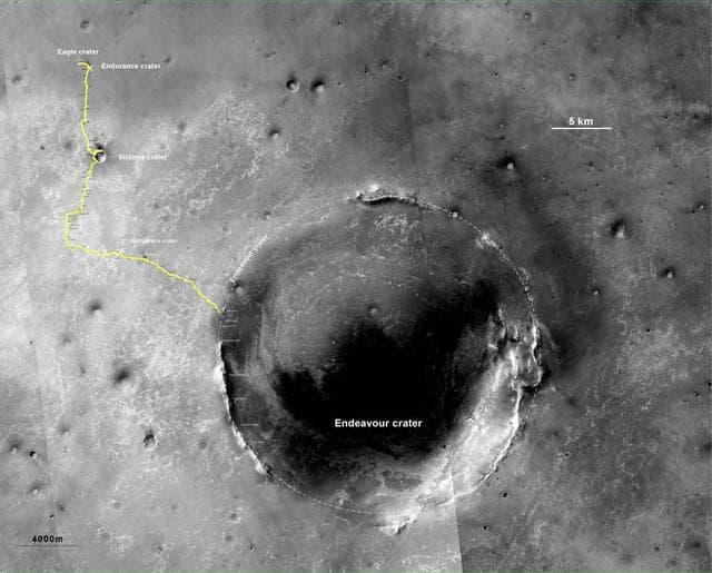NASA image: Opportunity Route to Endeavour Crater Wide View