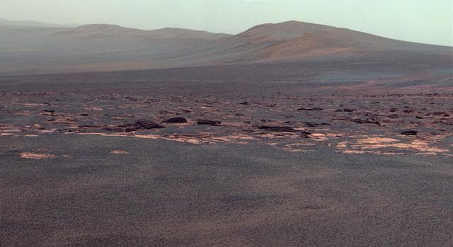 NASA image: West Rim of Endeavour Crater on Mars False Color