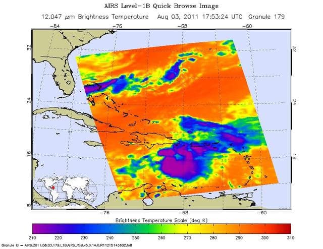 NASA image: NASA Image Captures Emily Trek Toward Hispaniola