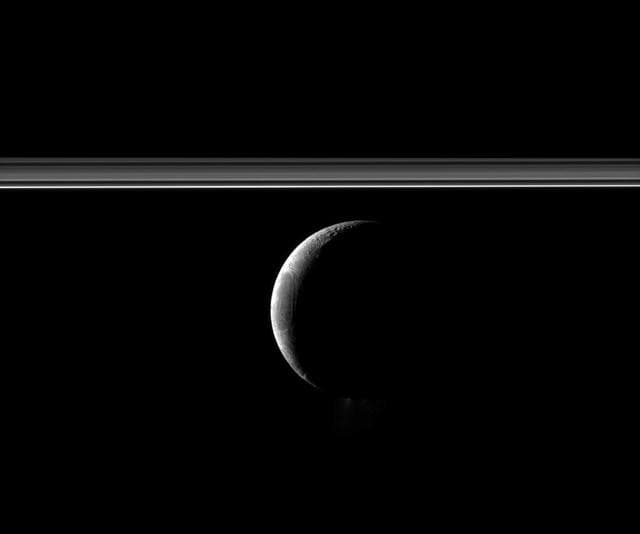 NASA image: Rings and Enceladus