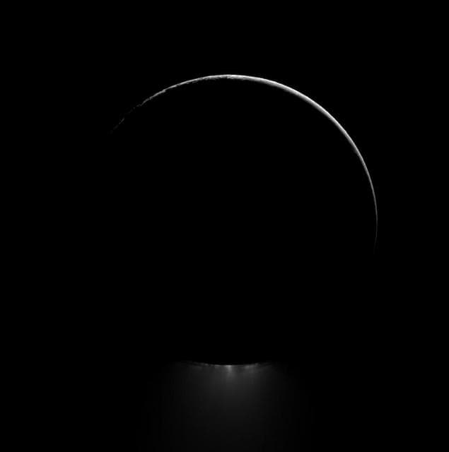 NASA image: Dark Moon, Dramatic Plume