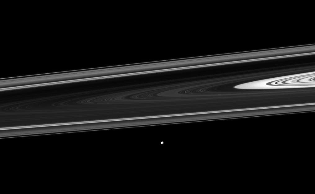 NASA image: Epimetheus Beyond Rings