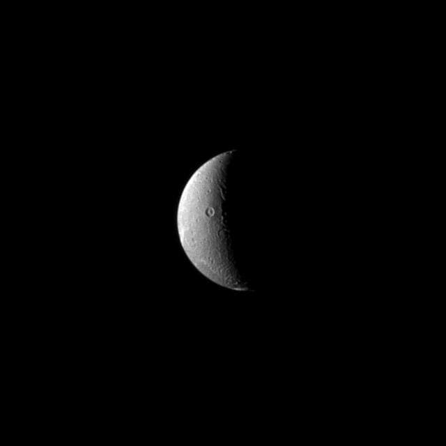 NASA image: Dusk on Dione