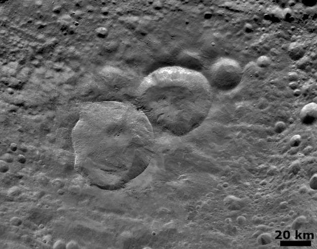 NASA image: Detailed Snowman Crater
