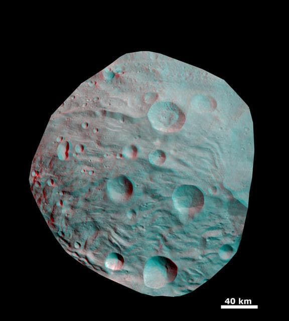 NASA image: Anaglyph of Craters in the South Polar Region
