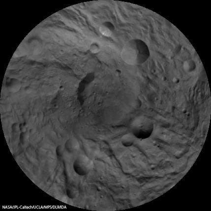 NASA image: Map of Vesta South Pole