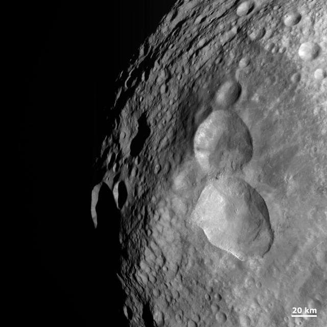 NASA image: An Impact Structure Resembling a Snowman
