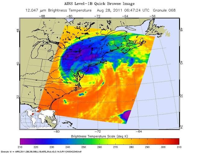 NASA image: NASA Satellite Shows a Mean Irene Fury