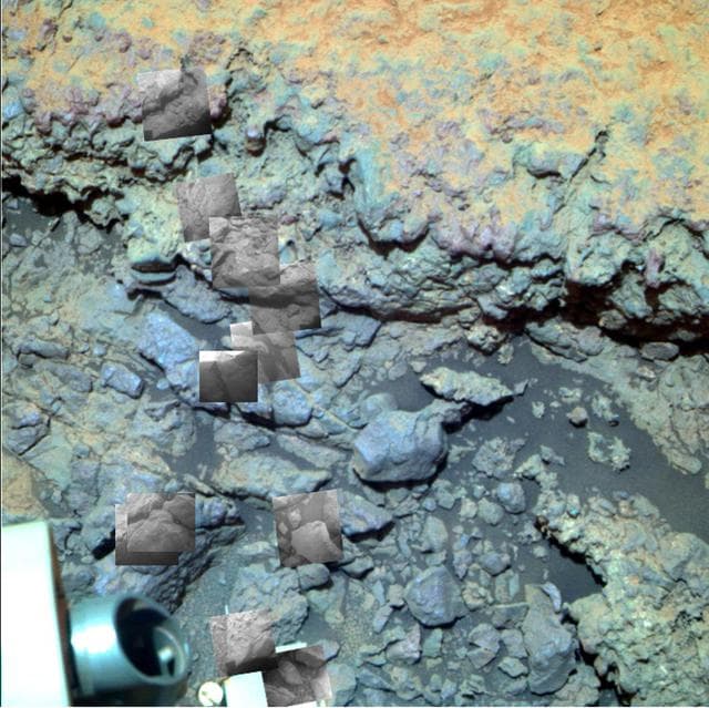 NASA image: Locations of Microscopic Imager Observations on Tisdale 2