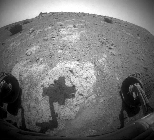 NASA image: Shadow Across Chester Lake on Endeavour Rim, Sol 2710