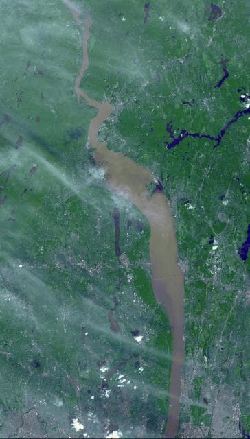 NASA image: NASA Spacecraft Images Hudson River Flooding from Hurricane Irene