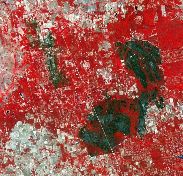 NASA image: NASA Spacecraft Images Texas Wildfire