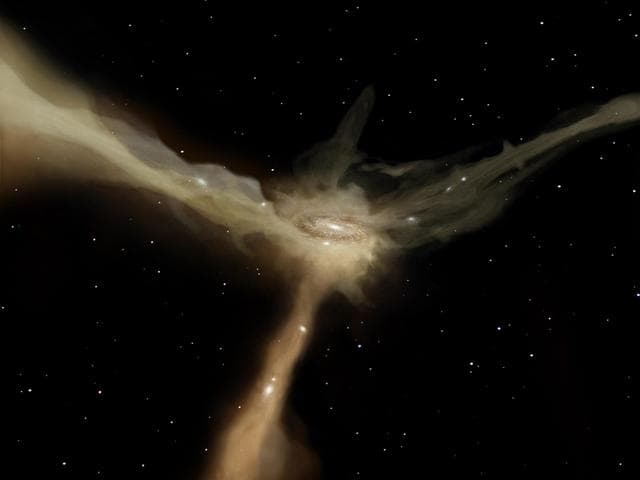 NASA image: Galaxy Feeds Off Gas Artist Concept
