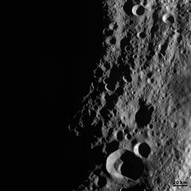 NASA image: Night and Day Boundary on Vesta