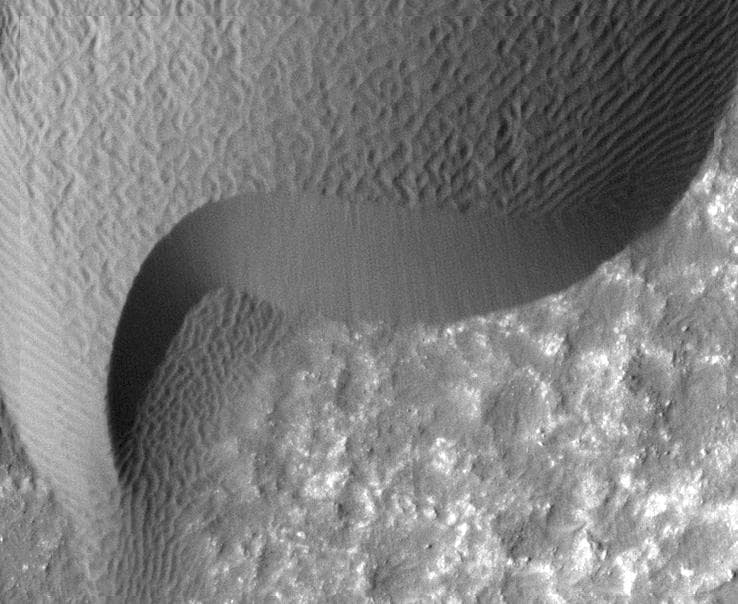 NASA image: Rippling Dune Front in Herschel Crater on Mars