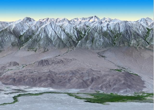 NASA image: NASA Terra Spacecraft Views Mt. Whitney, the Highest Point in the Contiguous United States